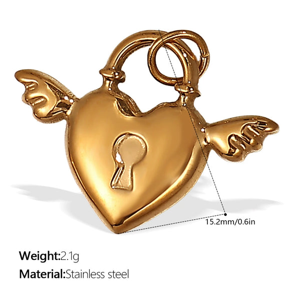 316L Stainless Steel Heartshaped Fashion Jewelry Pendant Accessories For Women 18K Gold Plated
