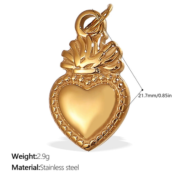 316L Stainless Steel Heartshaped Fashion Jewelry Pendant Accessories For Women 18K Gold Plated