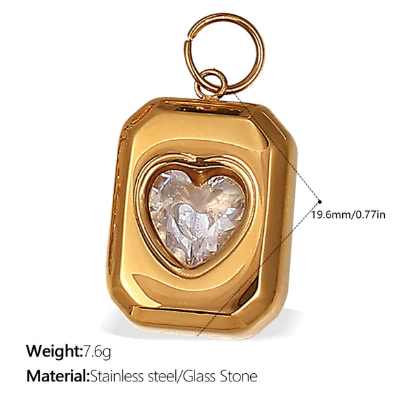 316L Stainless Steel Heartshaped Fashion Jewelry Pendant Accessories For Women 18K Gold Plated