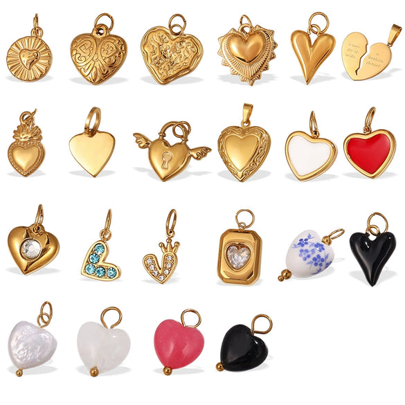 316L Stainless Steel Heartshaped Fashion Jewelry Pendant Accessories For Women 18K Gold Plated