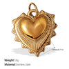 316L Stainless Steel Heartshaped Fashion Jewelry Pendant Accessories For Women 18K Gold Plated