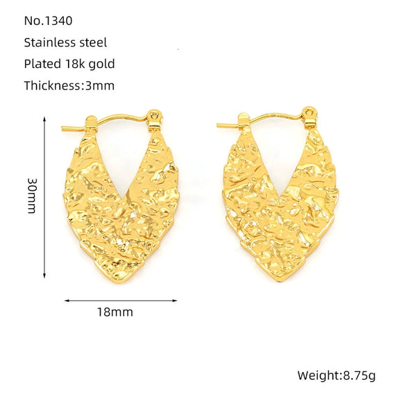 316L Stainless Steel Heartshaped Geometric Earrings For Women
