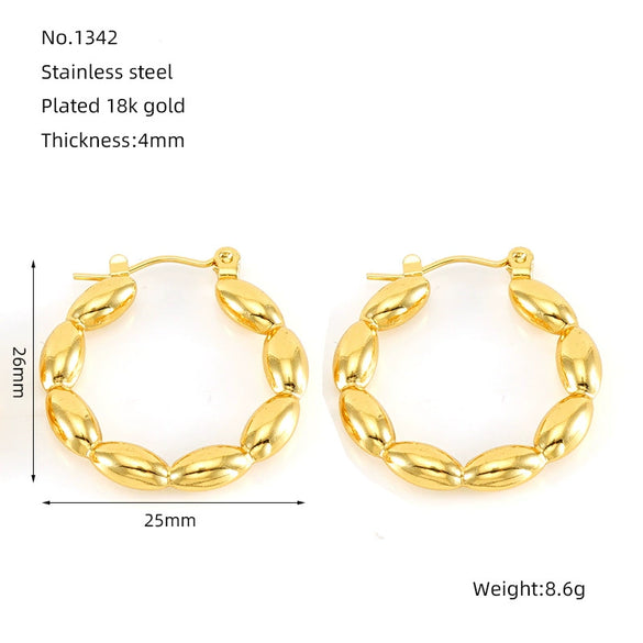 316L Stainless Steel Heartshaped Geometric Earrings For Women