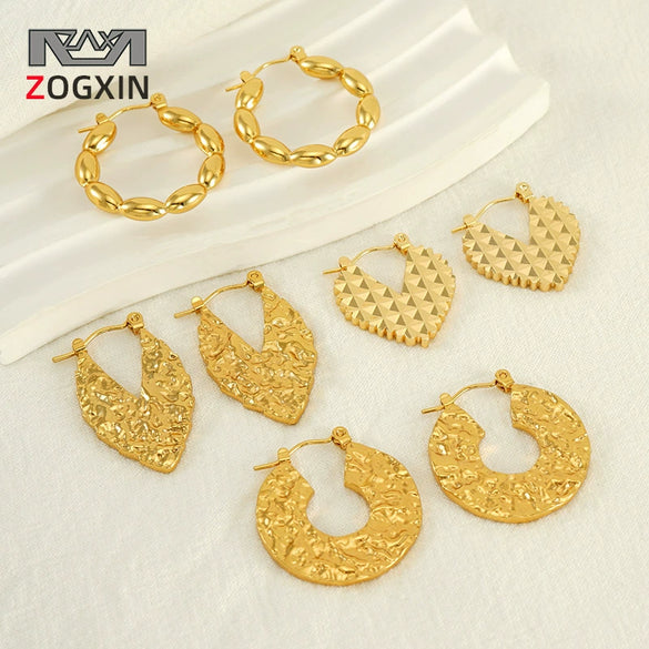 316L Stainless Steel Heartshaped Geometric Earrings For Women