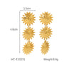Stainless Steel Heartshaped Geometric Tassel Love Earrings For Women With Electroplating