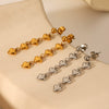 Stainless Steel Heartshaped Geometric Tassel Love Earrings For Women With Electroplating