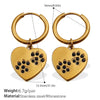 316L Stainless Steel Heartshaped Inlaid Rhinestone Electroplated Earrings For Women
