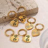316L Stainless Steel Heartshaped Inlaid Rhinestone Electroplated Earrings For Women