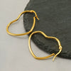 Stainless Steel Heartshaped Love Earrings With Electroplating Design Fashion Style For Women