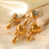 Stainless Steel Heartshaped Melting Love Earrings For Women Electroplated Ins Style