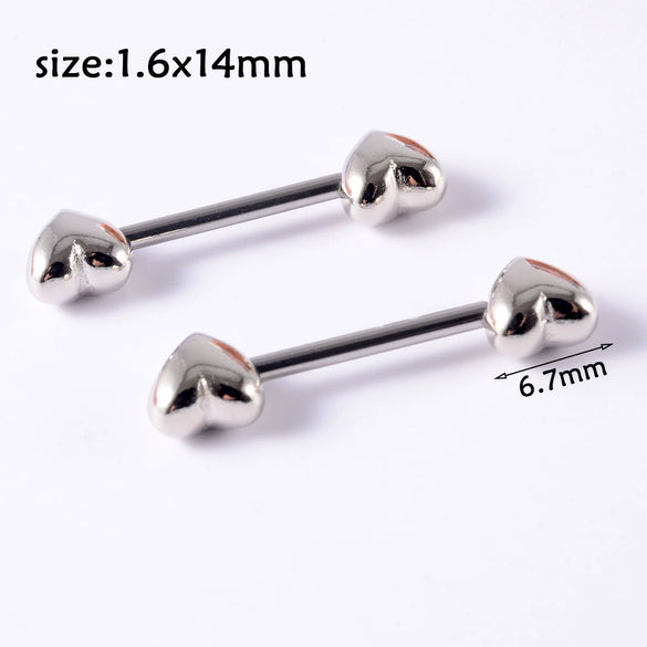 Stainless Steel Heartshaped Navel Ring And Breast Ring For Unisex