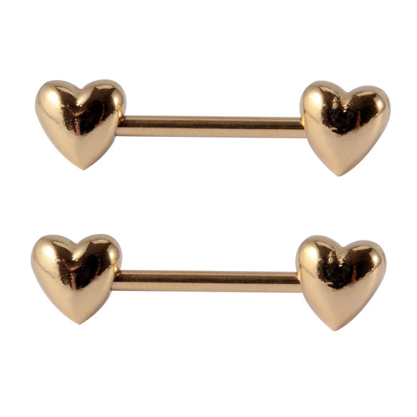 Stainless Steel Heartshaped Navel Ring And Breast Ring For Unisex