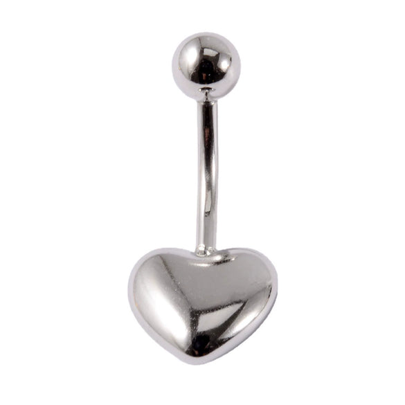 Stainless Steel Heartshaped Navel Ring And Breast Ring For Unisex