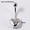 Stainless Steel Heartshaped Navel Ring And Breast Ring For Unisex