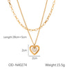 Stainless Steel Heartshaped Pendant Necklace For Women Light Luxury Highend Rose Gold Electroplated Jewelry