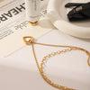 Stainless Steel Heartshaped Pendant Necklace For Women Light Luxury Highend Rose Gold Electroplated Jewelry