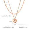 Stainless Steel Heartshaped Pendant Necklace For Women Light Luxury Highend Rose Gold Electroplated Jewelry