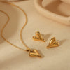 Stainless Steel Heartshaped Pendant Necklace With Electroplating Treatment