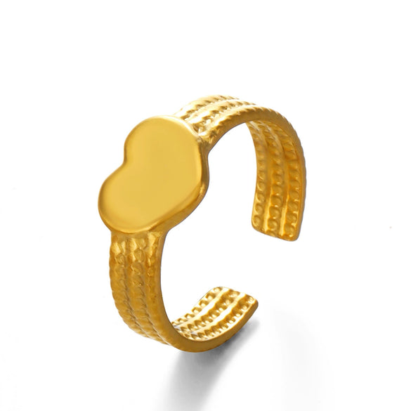Stainless Steel Heartshaped Ring For Women Electroplated Fashion Style