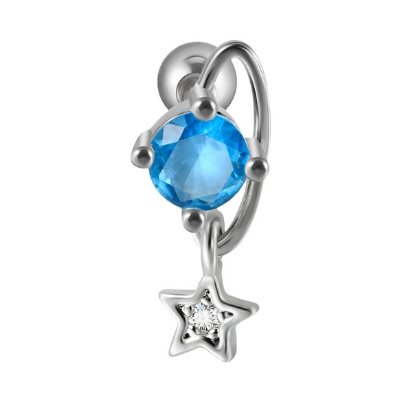 Stainless Steel Heartshaped Wings And Dog Footprints Demon Zircon Earrings With Diamond Design