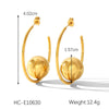 Stainless Steel Heartshaped Women's Ins Style Electroplated Earrings