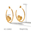 Stainless Steel Heartshaped Women's Ins Style Electroplated Earrings