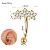 Stainless Steel Heartshaped Zircon Inlaid Flower Butterfly Ear Bone Nail Eyebrow Nail Piercing Earrings