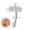 Stainless Steel Heartshaped Zircon Inlaid Flower Butterfly Ear Bone Nail Eyebrow Nail Piercing Earrings
