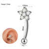 Stainless Steel Heartshaped Zircon Inlaid Flower Butterfly Ear Bone Nail Eyebrow Nail Piercing Earrings