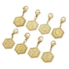 Stainless Steel Hexagon English Letter Pendant Accessories With Electroplating