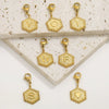 Stainless Steel Hexagon English Letter Pendant Accessories With Electroplating