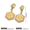 Stainless Steel Hexagon English Letter Pendant Accessories With Electroplating