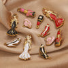 Stainless Steel High Heels Lipstick Oil Drop Charm Necklace Earring Accessories