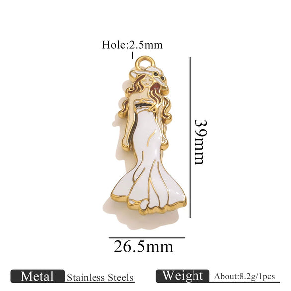 Stainless Steel High Heels Lipstick Oil Drop Charm Necklace Earring Accessories
