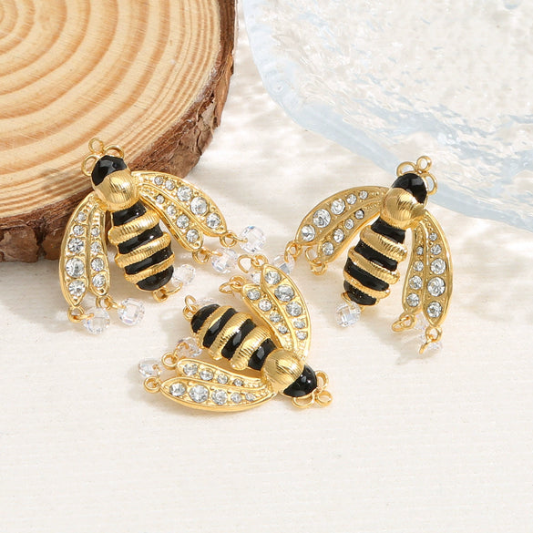 Stainless Steel Highend Bee Pendant Jewelry Accessories With Dripping Oil Design