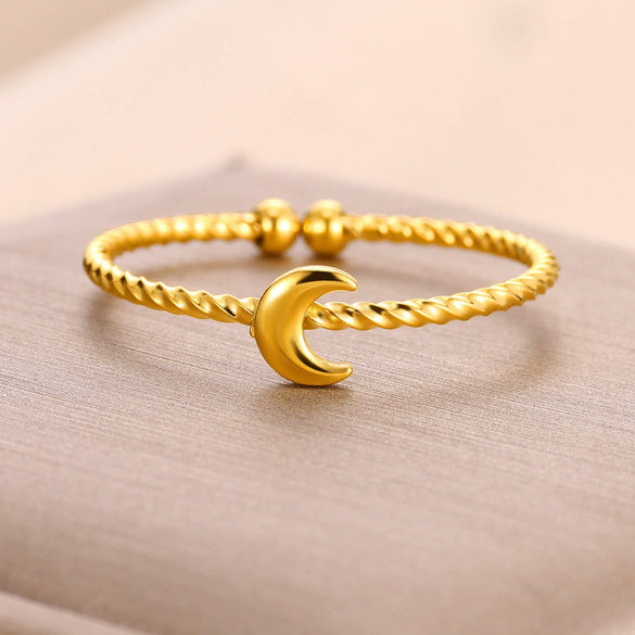 Stainless Steel Hip Hop Line Cross Heartshaped Butterfly Opening Ring Electroplated Unisex