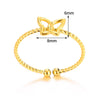 Stainless Steel Hip Hop Line Cross Heartshaped Butterfly Opening Ring Electroplated Unisex