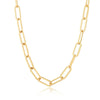 Stainless Steel Hip Hop Punk Geometric Gold Plated Collar Paper Clip Pendant Women Accessories
