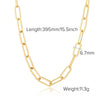 Stainless Steel Hip Hop Punk Geometric Gold Plated Collar Paper Clip Pendant Women Accessories