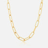 Stainless Steel Hip Hop Punk Geometric Gold Plated Collar Paper Clip Pendant Women Accessories