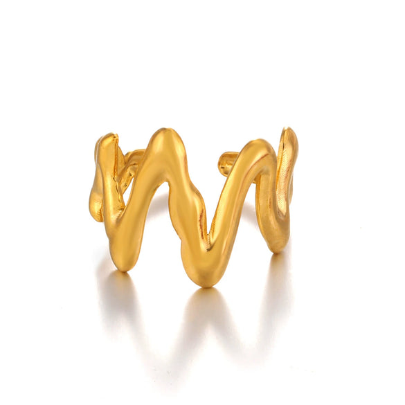 Stainless Steel Hip Hop Style Electroplated Ring For Women
