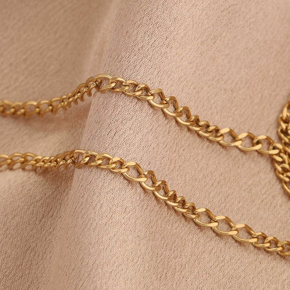 Stainless Steel Hip Hop Style Totem Pattern Oshaped Chain Jewelry Accessories Diy Handmade Pendant Necklace Bracelet