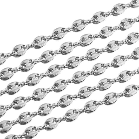 Stainless Steel Hip Hop Totem Pattern Chain Necklace And Bracelet Handmade Jewelry Supplies