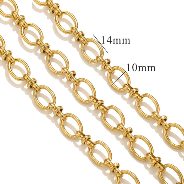 Stainless Steel Hiphop Chain Necklace And Diy Bracelet With Electroplating And Pattern