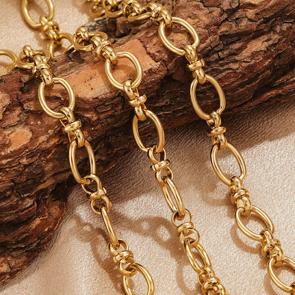 Stainless Steel Hiphop Chain Necklace And Diy Bracelet With Electroplating And Pattern