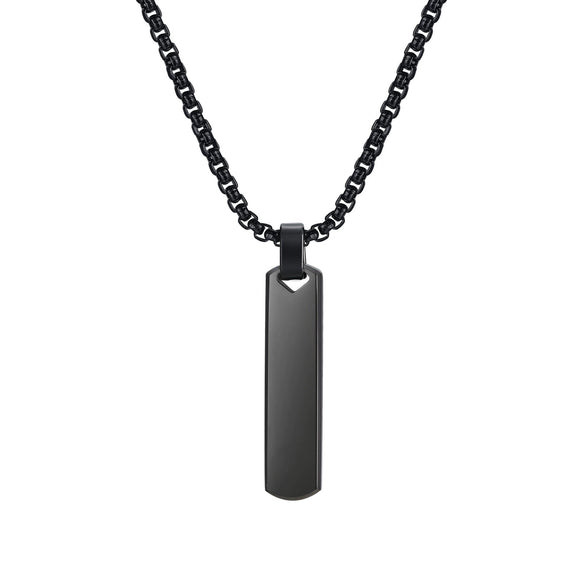 Stainless Steel Hiphop Cylindrical Pendant Necklace For Men Simple Fashion Style