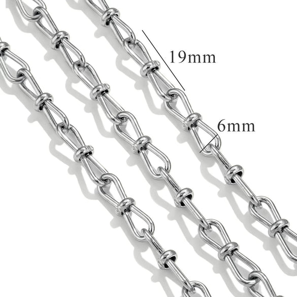 Stainless Steel Hiphop Multistyle Electroplated Return Pattern Necklace