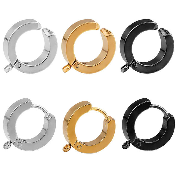 Stainless Steel Hiphop Punk Ear Clip Welding Ring Vacuum Plated Electroplated Ear Accessories