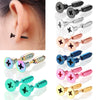 Stainless Steel Hiphop Screw Cross Earrings Vacuum Plating Color Retention Jewelry