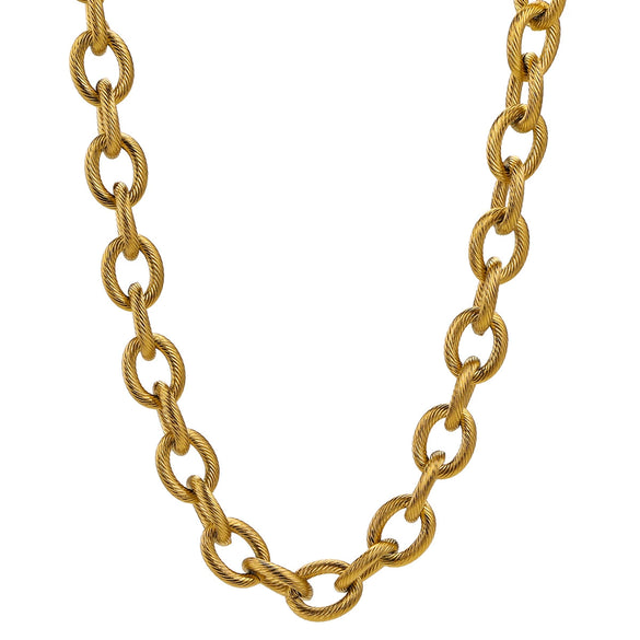 Stainless Steel Hiphop Spiral Ochain Necklace Bracelet Geometric Electroplated Punk Style
